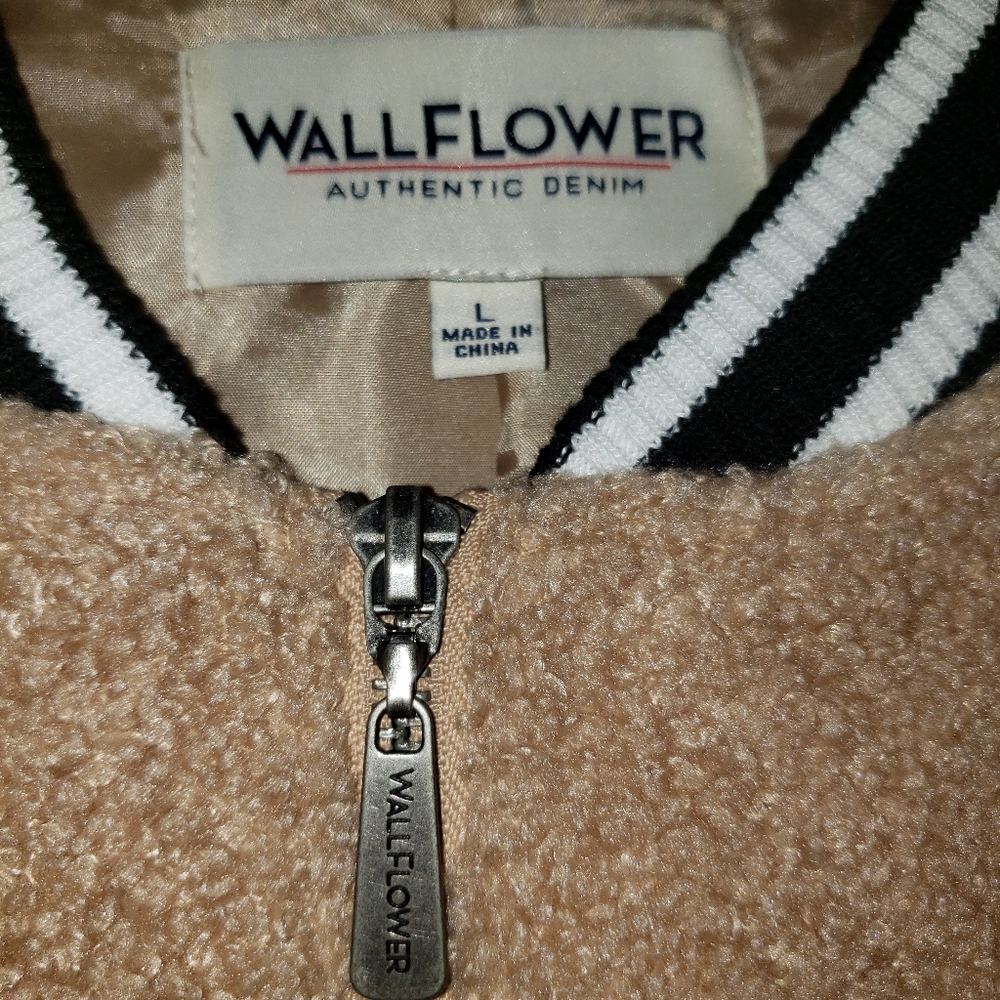 Wallflower Tan Bomber fleece jacket - Picture 3 of 4